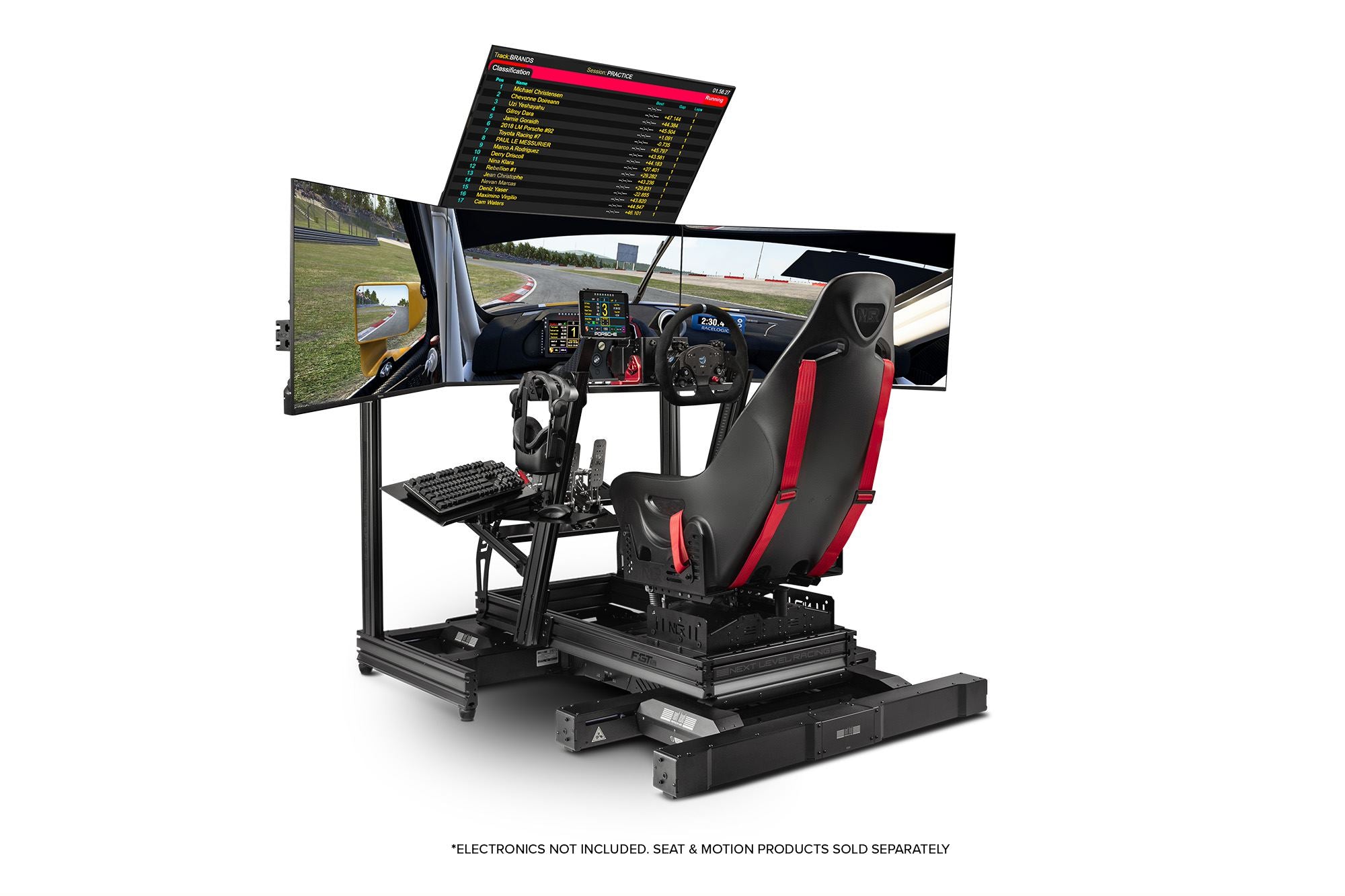 Next Level Racing F-GT Elite Formula & GT Aluminum Profile Simulator Cockpit - Front & Side Mount